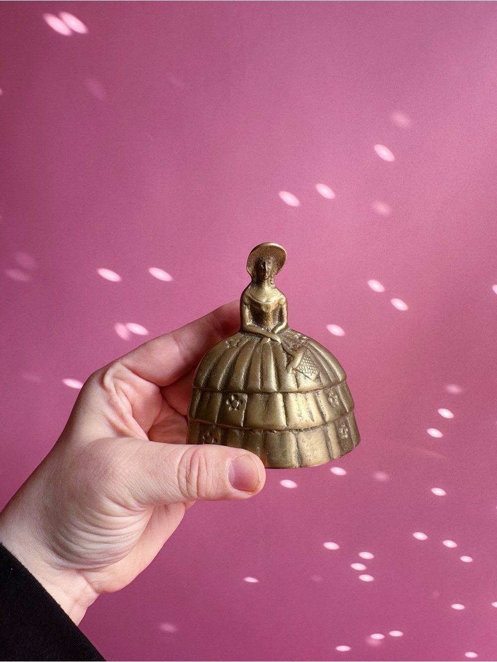 Vintage Style Brass Lady Bell - Gold Decorative Figure